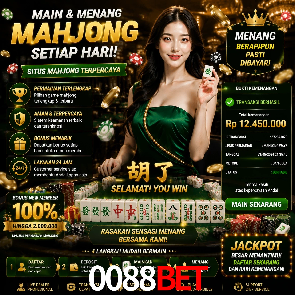 Ganhar e sacar na 0088bet